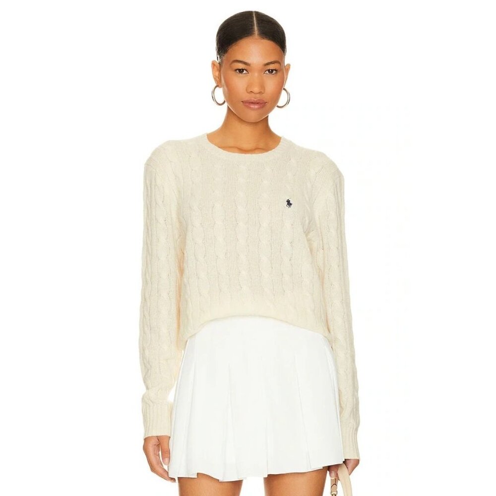 Polo Ralph Lauren Cable Sweater in Andover Cream M NWOT $145 - Picture 1 of 4